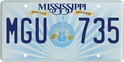 MS license plate MGU735