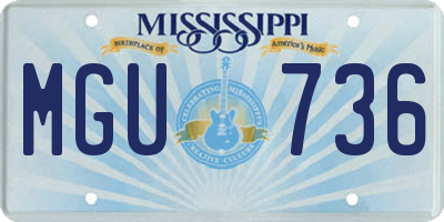 MS license plate MGU736