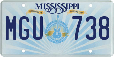 MS license plate MGU738