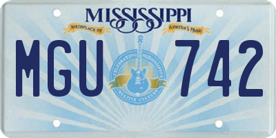 MS license plate MGU742