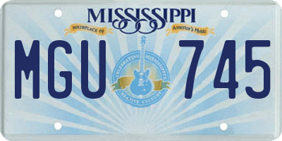 MS license plate MGU745