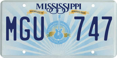 MS license plate MGU747