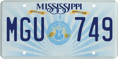 MS license plate MGU749