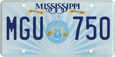 MS license plate MGU750