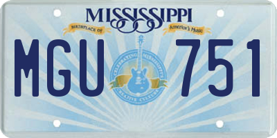 MS license plate MGU751