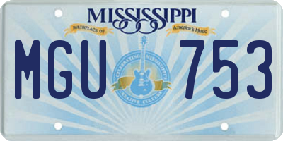 MS license plate MGU753