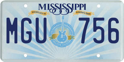 MS license plate MGU756