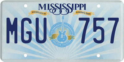 MS license plate MGU757