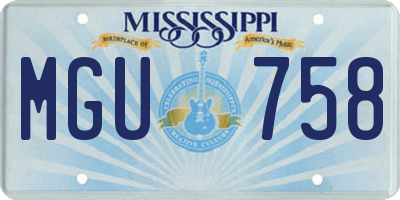 MS license plate MGU758