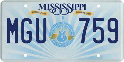 MS license plate MGU759
