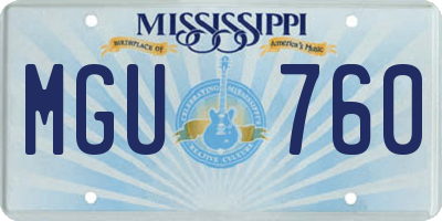 MS license plate MGU760