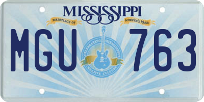 MS license plate MGU763
