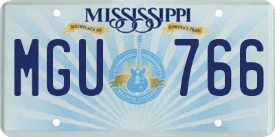 MS license plate MGU766