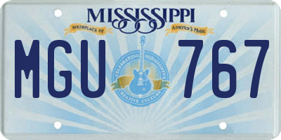 MS license plate MGU767
