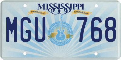 MS license plate MGU768