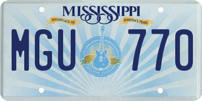 MS license plate MGU770