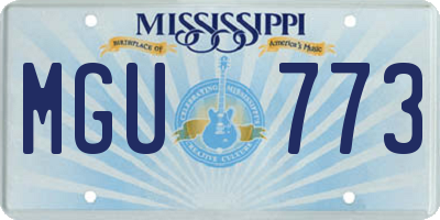 MS license plate MGU773