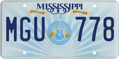 MS license plate MGU778