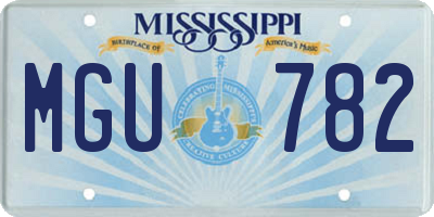 MS license plate MGU782