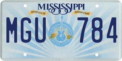 MS license plate MGU784