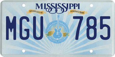MS license plate MGU785