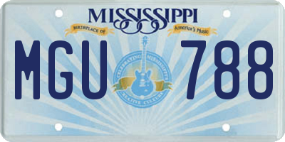 MS license plate MGU788