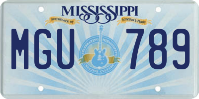 MS license plate MGU789