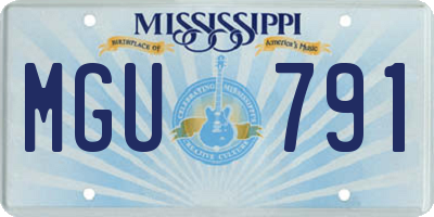 MS license plate MGU791