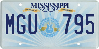 MS license plate MGU795