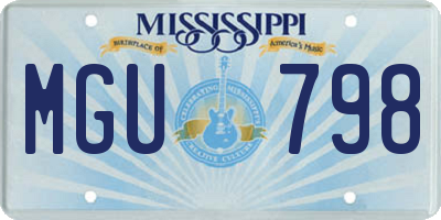 MS license plate MGU798