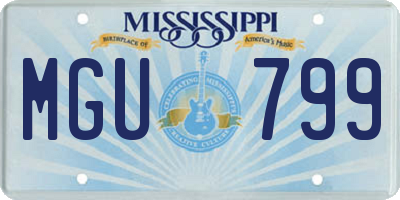 MS license plate MGU799