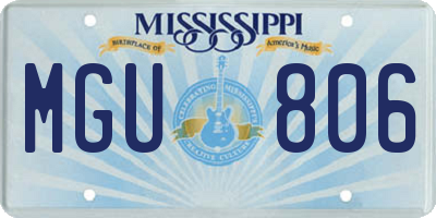 MS license plate MGU806