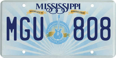 MS license plate MGU808