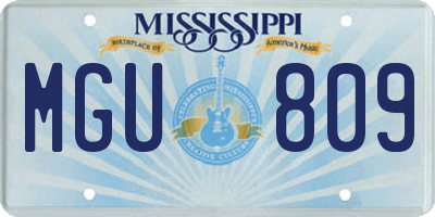MS license plate MGU809
