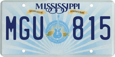 MS license plate MGU815