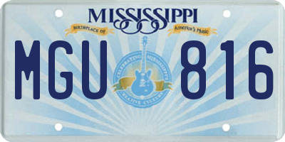 MS license plate MGU816