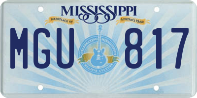 MS license plate MGU817