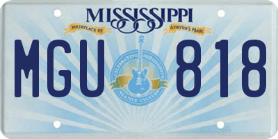 MS license plate MGU818