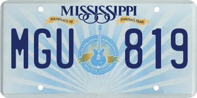 MS license plate MGU819
