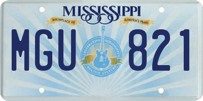 MS license plate MGU821