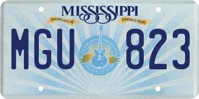 MS license plate MGU823