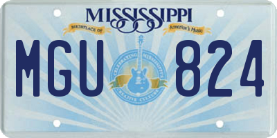MS license plate MGU824