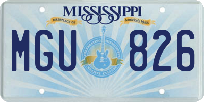 MS license plate MGU826