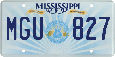MS license plate MGU827