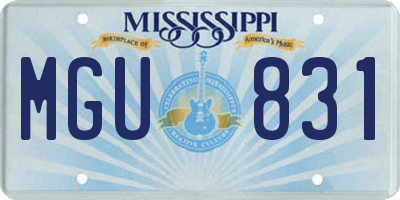 MS license plate MGU831