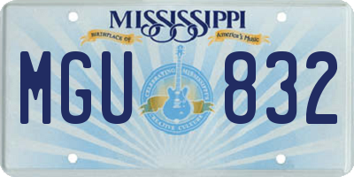 MS license plate MGU832