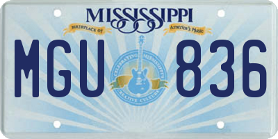 MS license plate MGU836