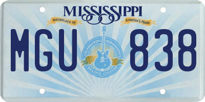 MS license plate MGU838