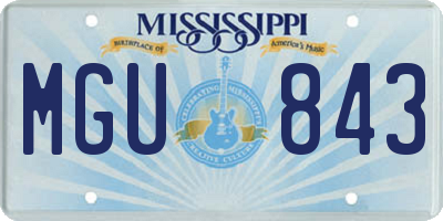 MS license plate MGU843