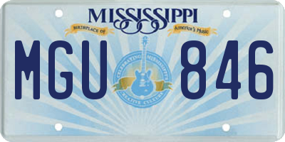 MS license plate MGU846